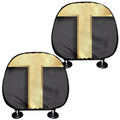 Classic Golden Cross Print Car Headrest Covers