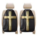 Classic Golden Cross Print Car Seat Organizers