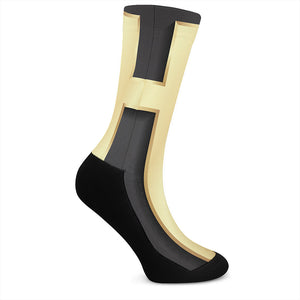 Classic Golden Cross Print Crew Socks