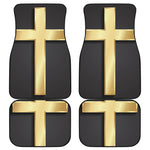 Classic Golden Cross Print Front and Back Car Floor Mats