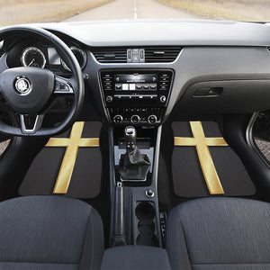 Classic Golden Cross Print Front and Back Car Floor Mats