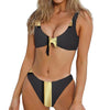 Classic Golden Cross Print Front Bow Tie Bikini