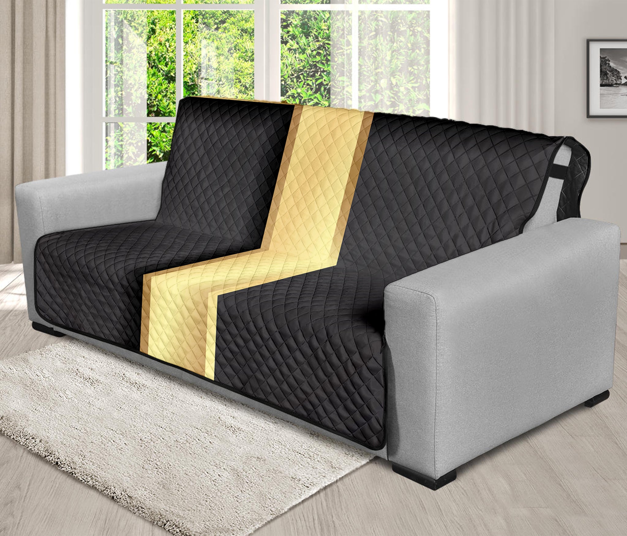 Classic Golden Cross Print Futon Protector