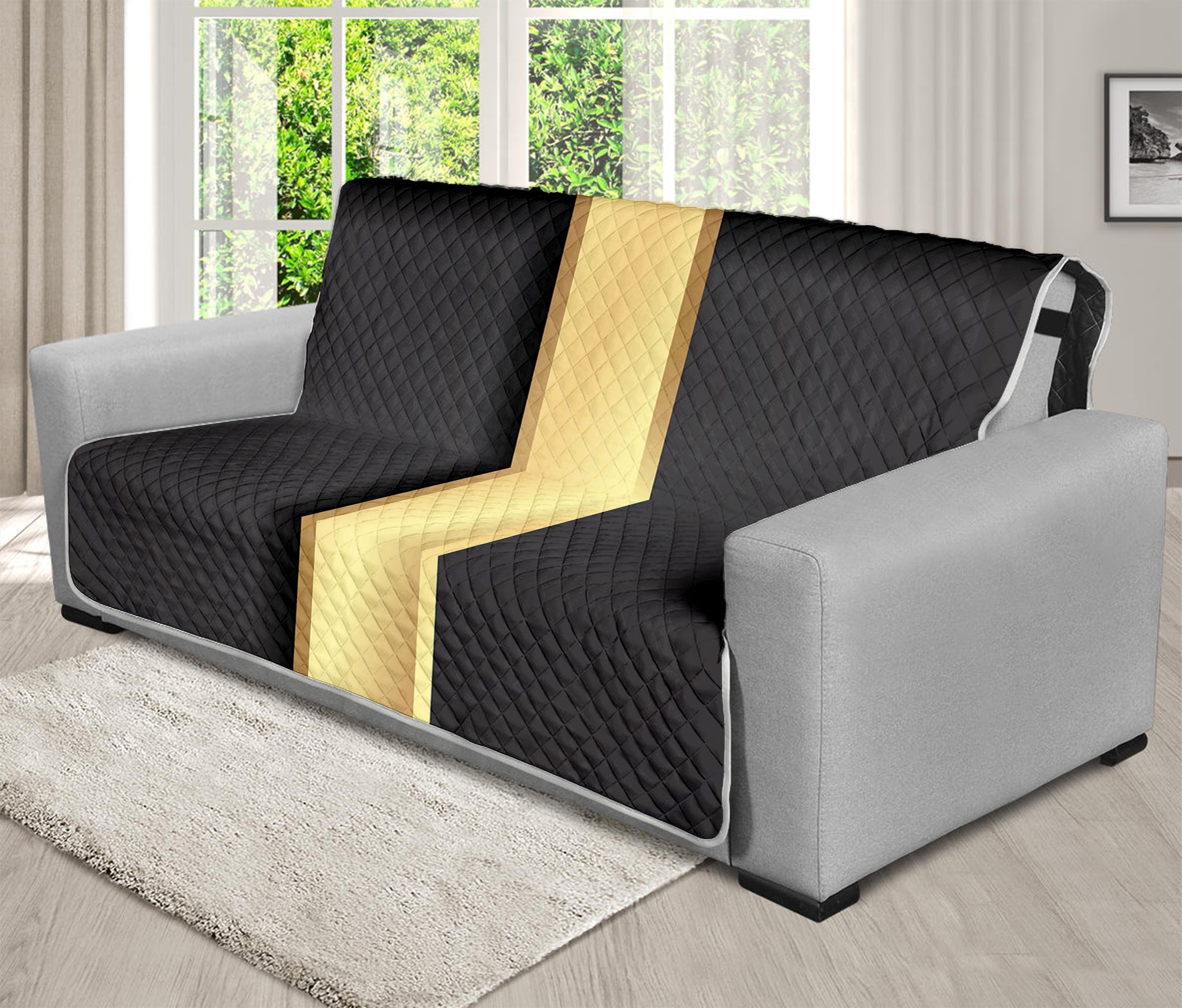 Classic Golden Cross Print Futon Protector