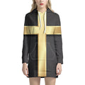 Classic Golden Cross Print Pullover Hoodie Dress