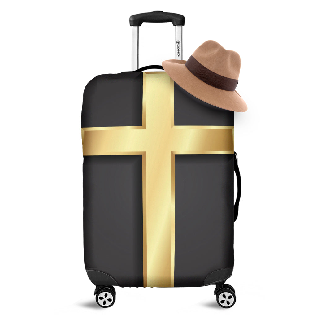 Classic Golden Cross Print Luggage Cover