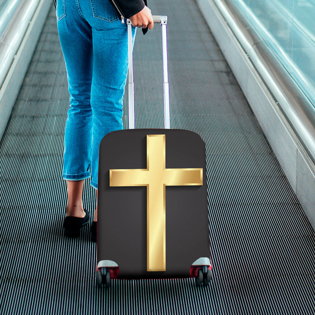 Classic Golden Cross Print Luggage Cover