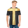 Classic Golden Cross Print Men's T-Shirt