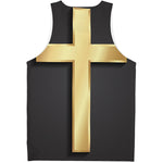 Classic Golden Cross Print Men's Tank Top