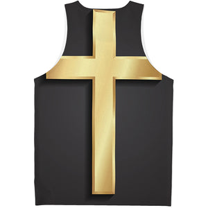 Classic Golden Cross Print Men's Tank Top