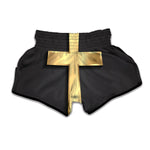 Classic Golden Cross Print Muay Thai Boxing Shorts