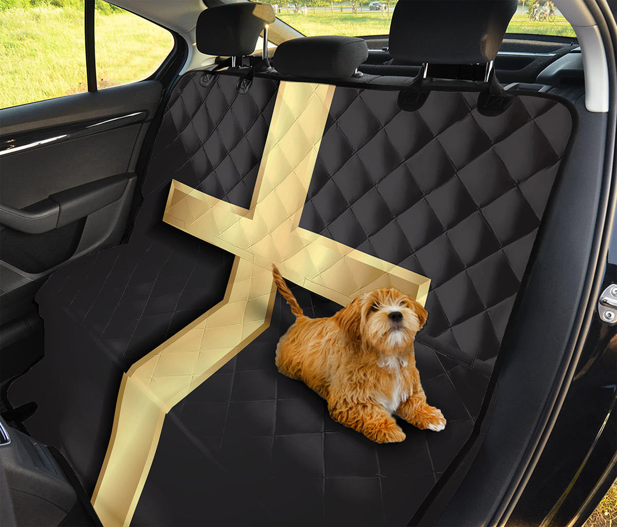 Classic Golden Cross Print Pet Car Back Seat Cover