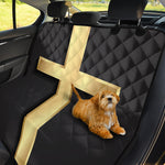 Classic Golden Cross Print Pet Car Back Seat Cover