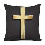 Classic Golden Cross Print Pillow Cover
