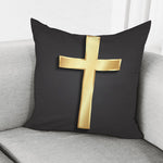 Classic Golden Cross Print Pillow Cover