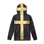 Classic Golden Cross Print Pullover Hoodie