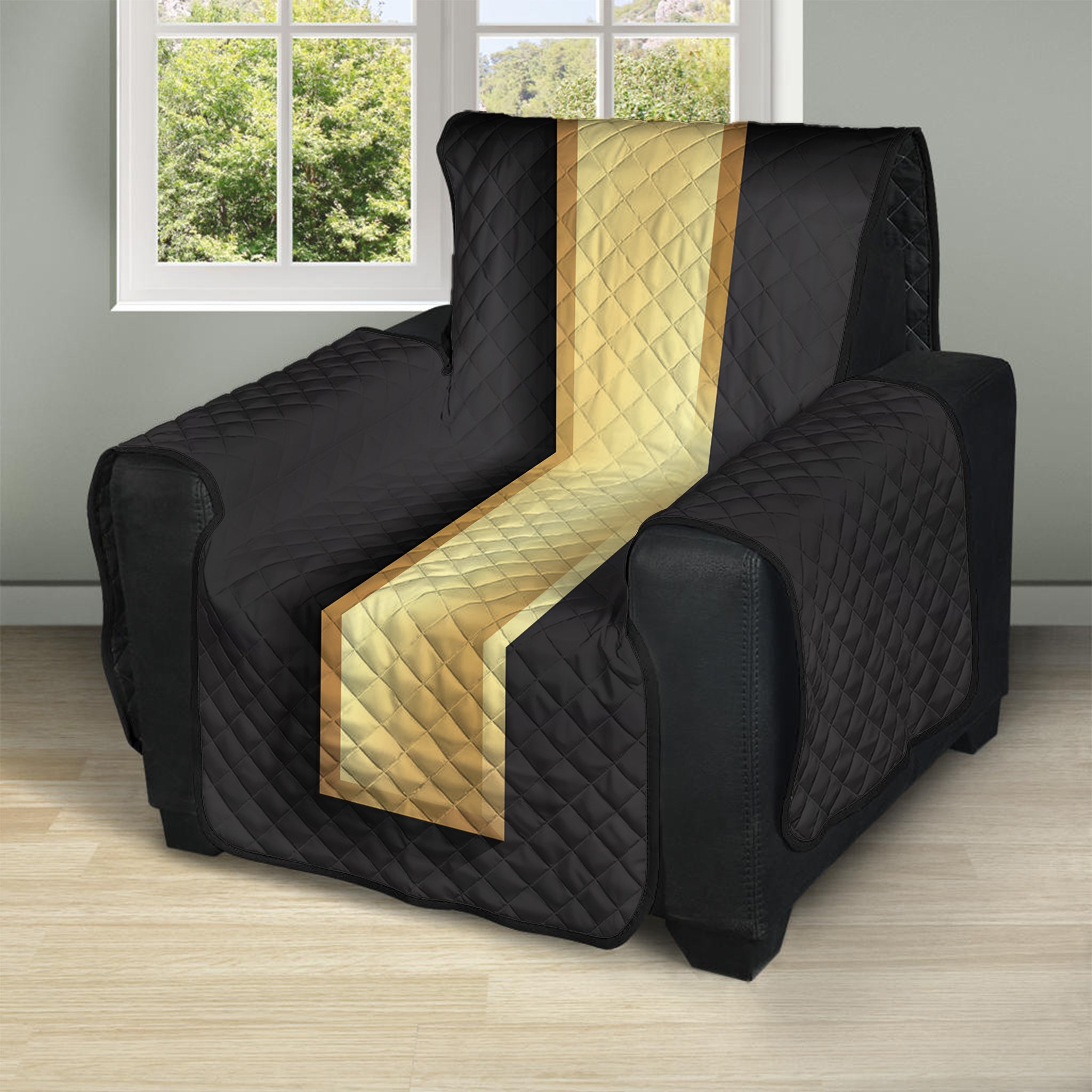 Classic Golden Cross Print Recliner Protector