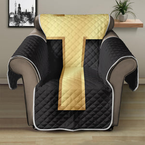 Classic Golden Cross Print Recliner Protector