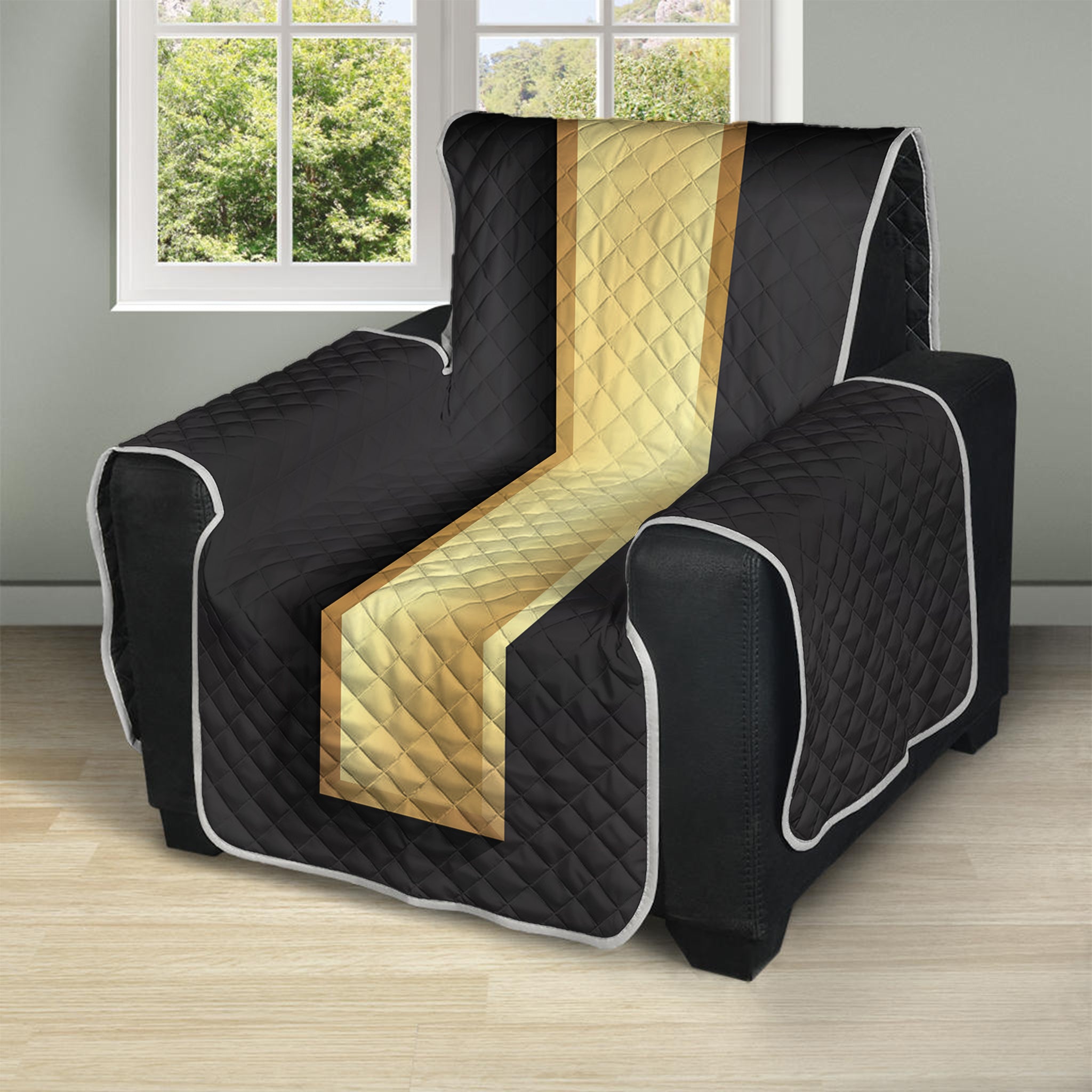 Classic Golden Cross Print Recliner Protector