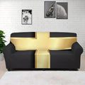 Classic Golden Cross Print Sofa Cover