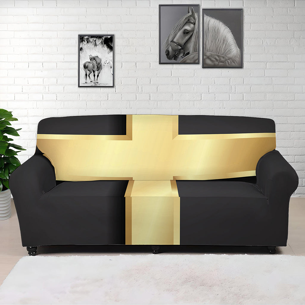 Classic Golden Cross Print Sofa Cover