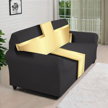 Classic Golden Cross Print Sofa Cover