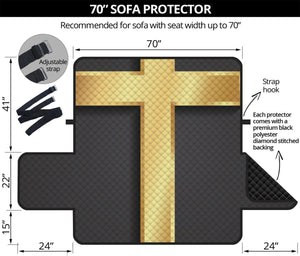 Classic Golden Cross Print Sofa Protector