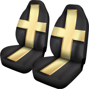 Classic Golden Cross Print Universal Fit Car Seat Covers