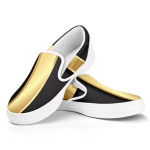 Classic Golden Cross Print White Slip On Shoes