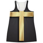 Classic Golden Cross Print Women's Racerback Tank Top