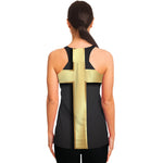 Classic Golden Cross Print Women's Racerback Tank Top