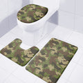 Classic Green Camouflage Print 3 Piece Bath Mat Set
