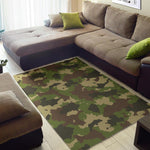 Classic Green Camouflage Print Area Rug GearFrost