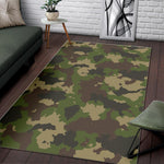 Classic Green Camouflage Print Area Rug GearFrost