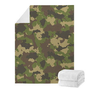 Classic Green Camouflage Print Blanket