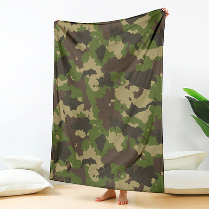 Classic Green Camouflage Print Blanket