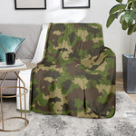 Classic Green Camouflage Print Blanket