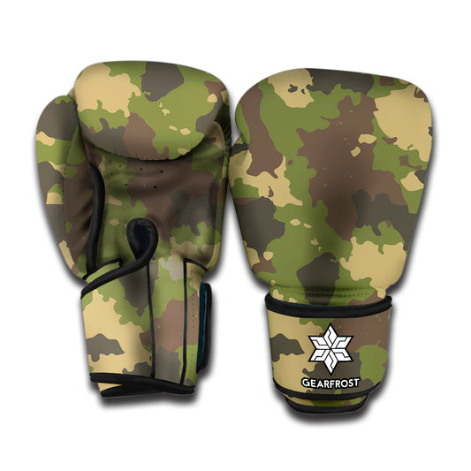 Classic Green Camouflage Print Boxing Gloves