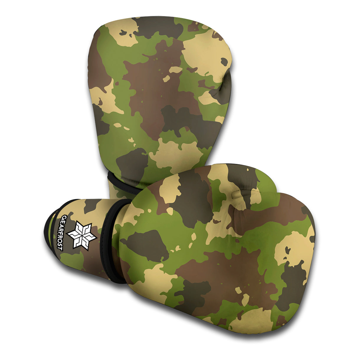 Classic Green Camouflage Print Boxing Gloves