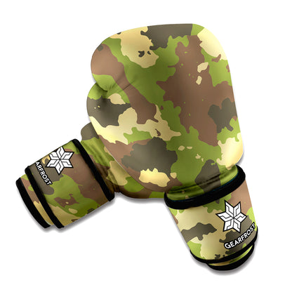 Classic Green Camouflage Print Boxing Gloves