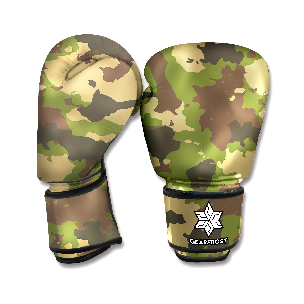 Classic Green Camouflage Print Boxing Gloves
