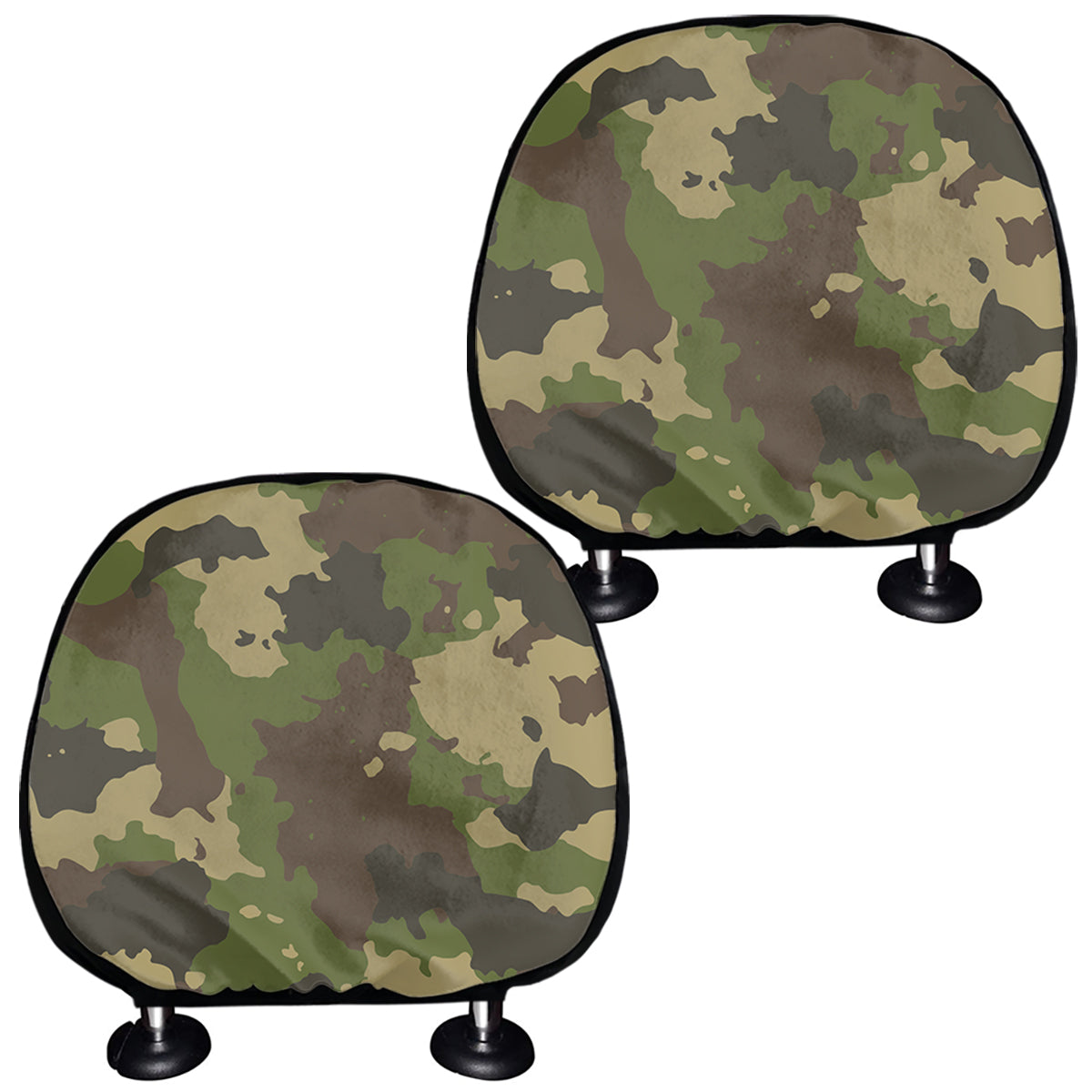 Classic Green Camouflage Print Car Headrest Covers