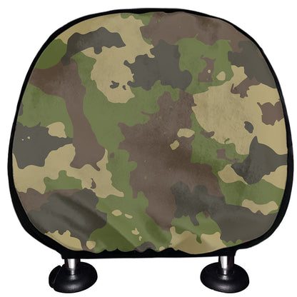 Classic Green Camouflage Print Car Headrest Covers