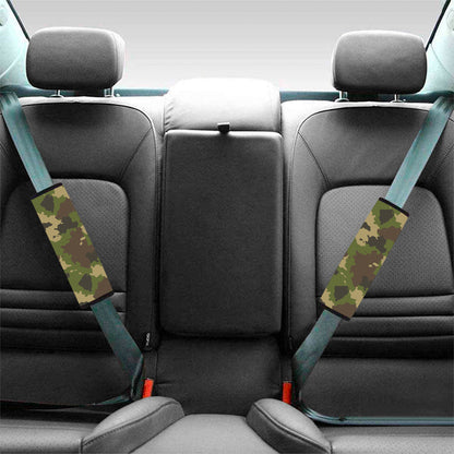 Classic Green Camouflage Print Car Seat Belt Covers
