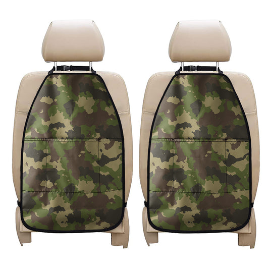 Classic Green Camouflage Print Car Seat Organizers
