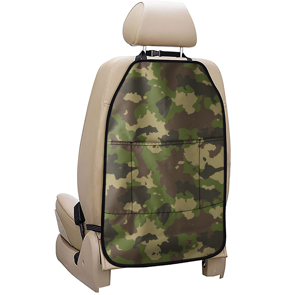Classic Green Camouflage Print Car Seat Organizers