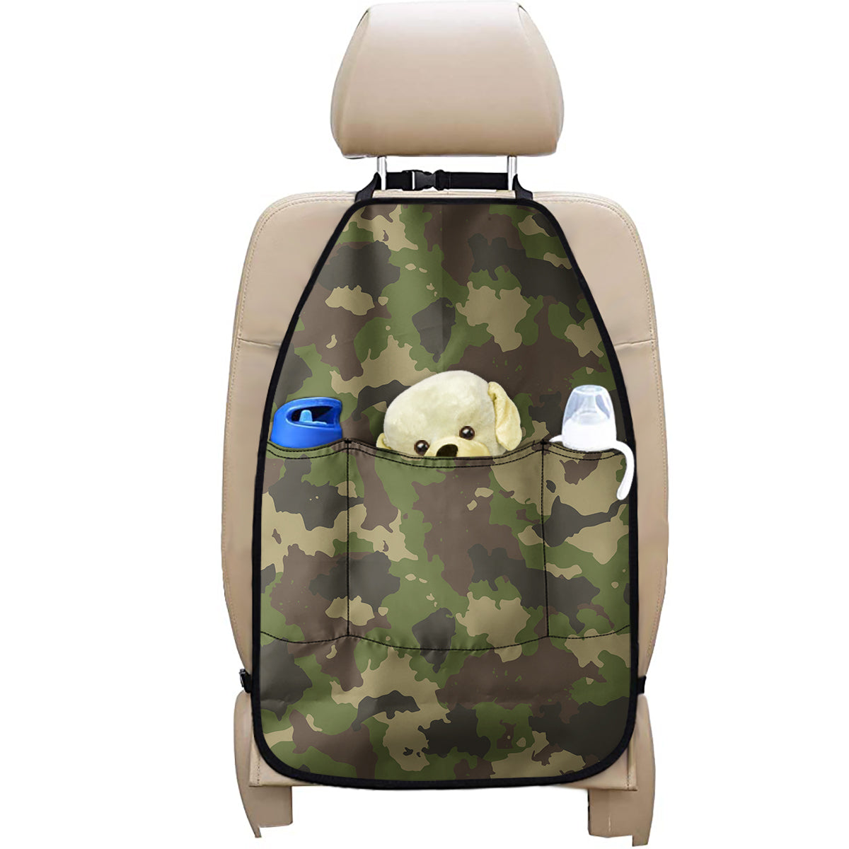 Classic Green Camouflage Print Car Seat Organizers