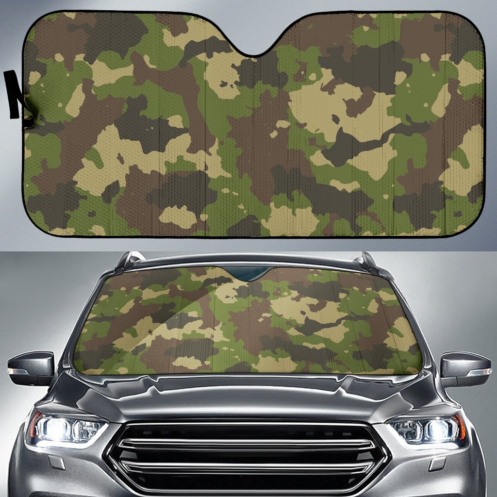 Classic Green Camouflage Print Car Sun Shade GearFrost