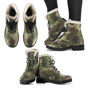 Classic Green Camouflage Print Comfy Boots GearFrost
