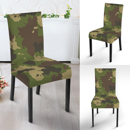 Classic Green Camouflage Print Dining Chair Slipcover